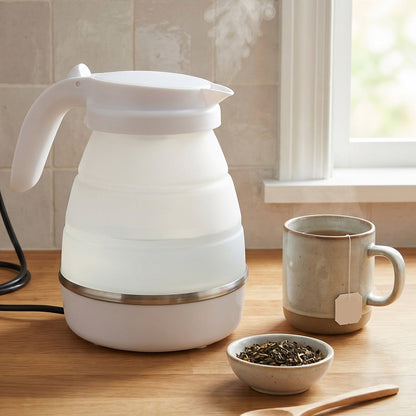 Collapsible Travel Electric Kettle 600ml Foldable Silicone Water Boiler (1 Pc)