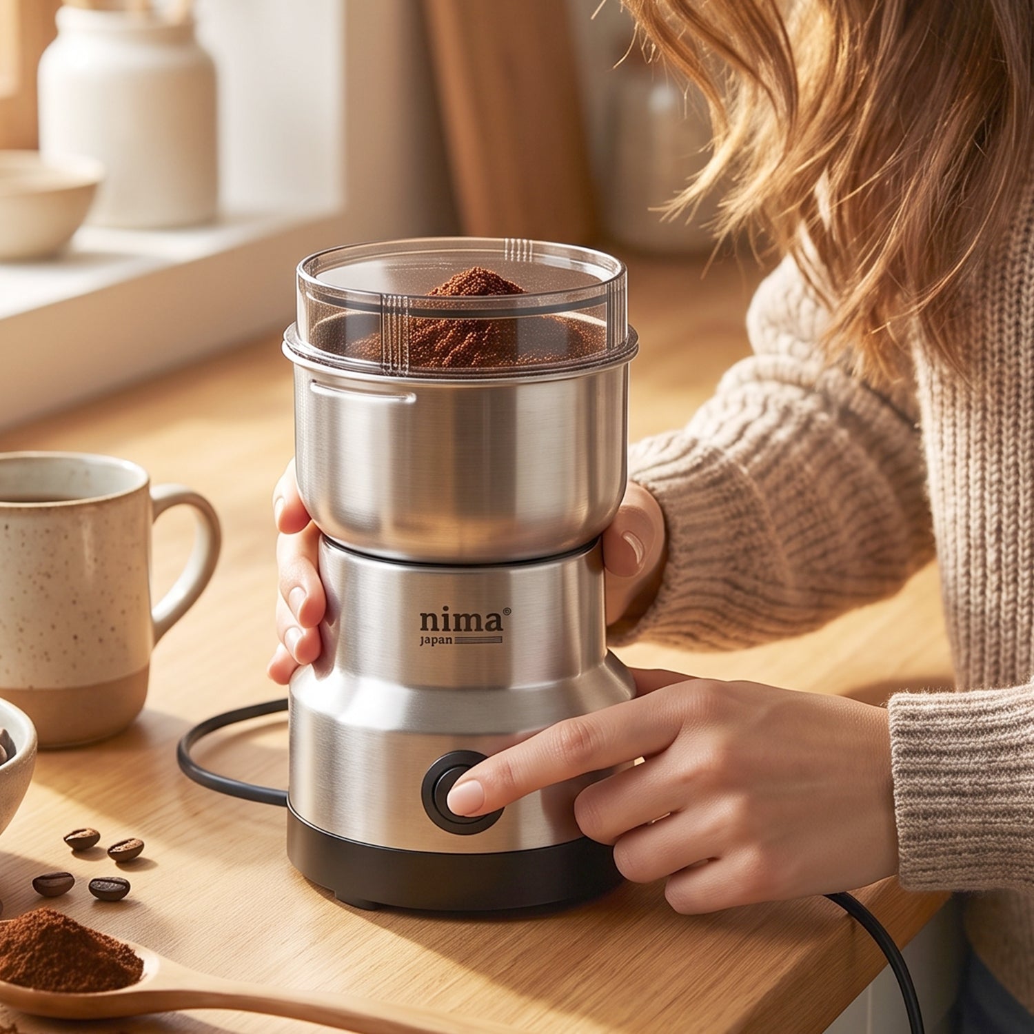Mini Electric Grinder 150w Stainless Steel For Coffee Spice And Masala (1 Pc)