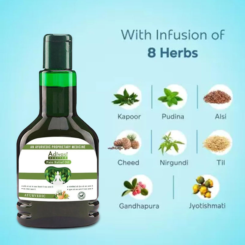 Adivasi Ayurvedic Oil Instant Leg Relief For Leg Care Solution To Sports Gym Injuries Turbo Action Formula For Back And Muscle Pain (PACK OF 1)