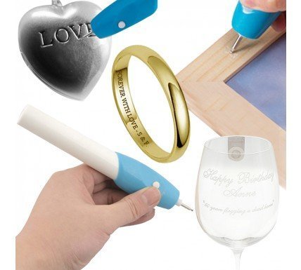 All Surface Writing Engrave Pen | Battery Operated, 2 Engraving Tips(Multicolor)