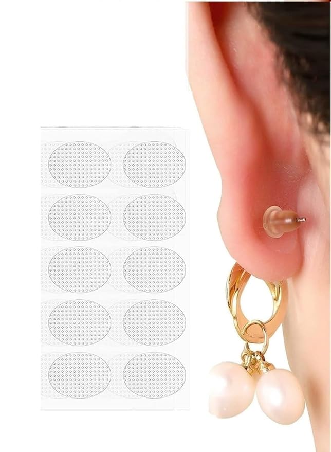 Earlobe support patches for heavy earrings