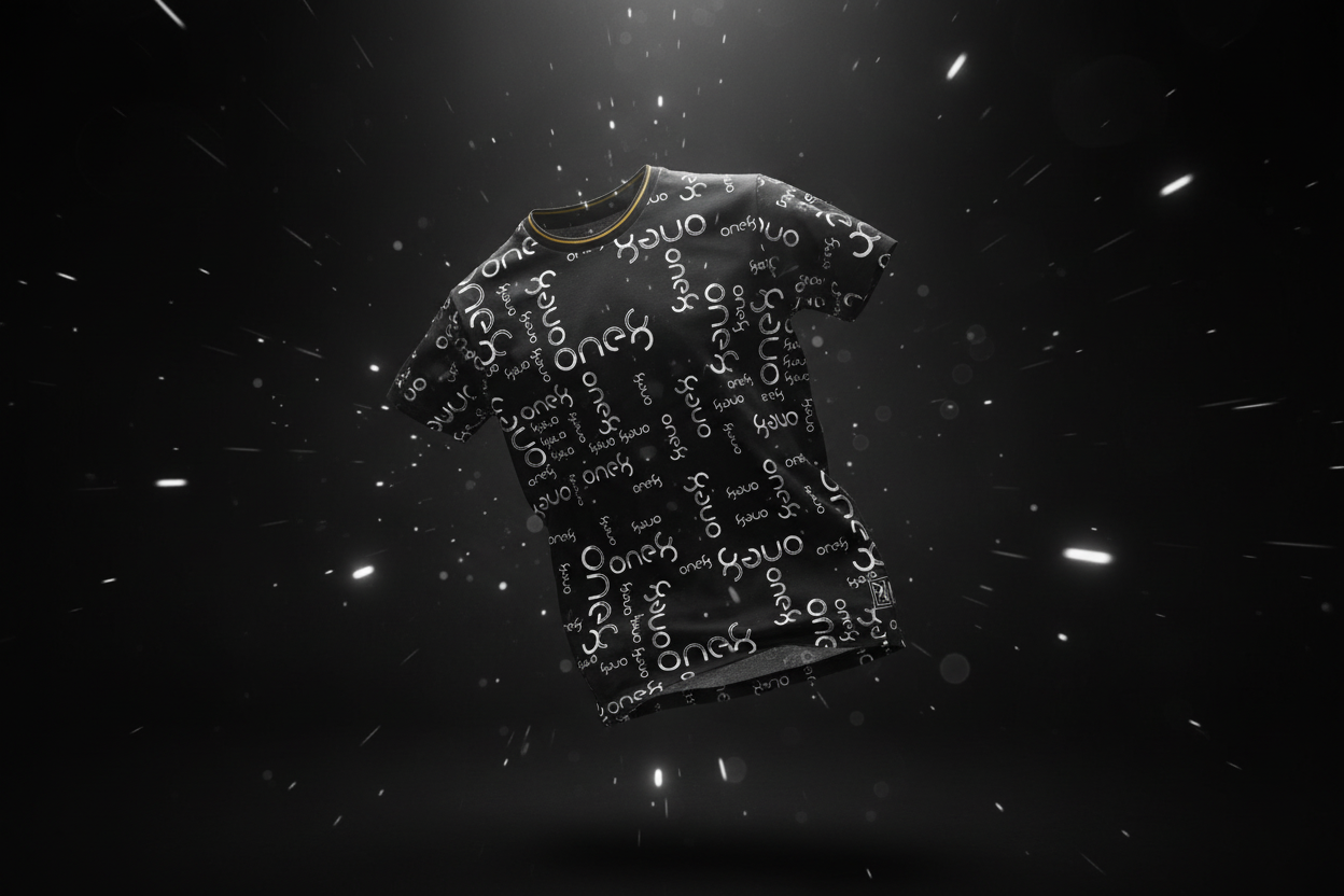 Men's Black All-Over Print T-Shirt — Bold Pattern Casual Tee