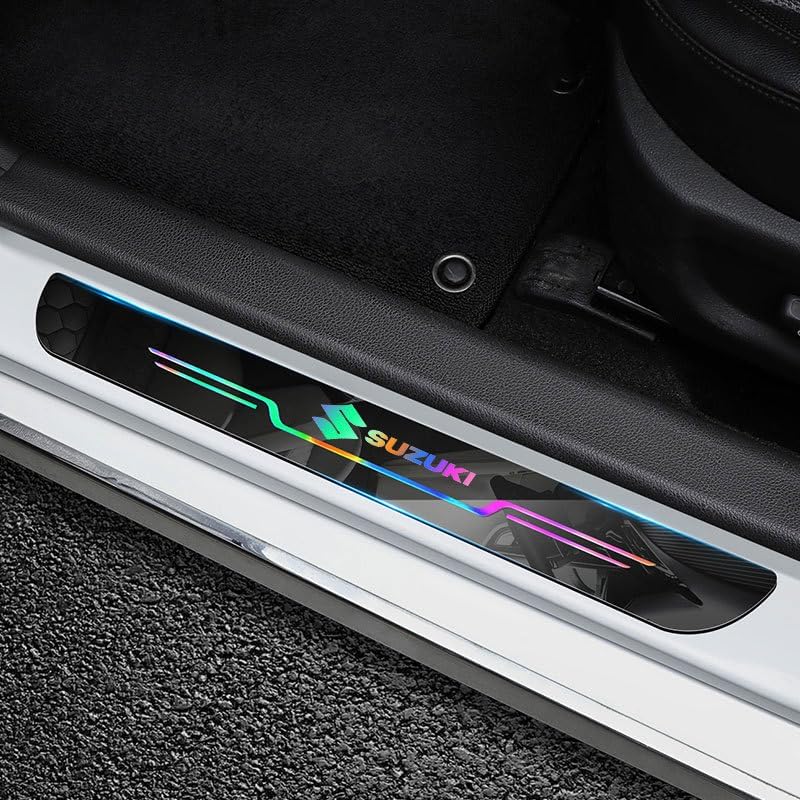 Black And Neon Car Door Entry Guard (Pack Of 4)