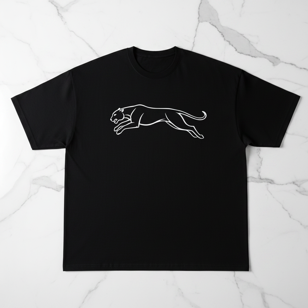 Men's Black Oversized Graphic Print T-Shirt — Streetwear Casual Tee