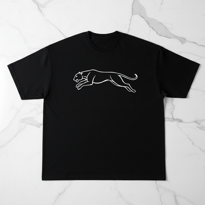 Men's Black Oversized Graphic Print T-Shirt — Streetwear Casual Tee