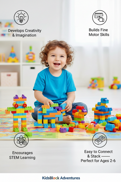 NTZ Building Blocks for Kids — 50 Pcs Multicolour Small Blocks Bag Pack (2 Pcs)