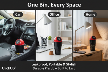 Portable Mini Car Trash Can — Cup Holder Dustbin with Leakproof Lid