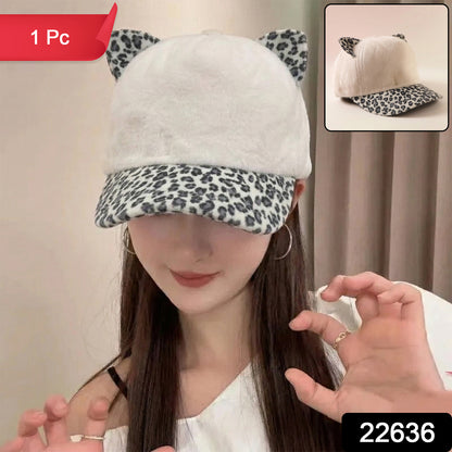 Stylish Cat Ear Designer Cap For Women  Girls (1 Pc)