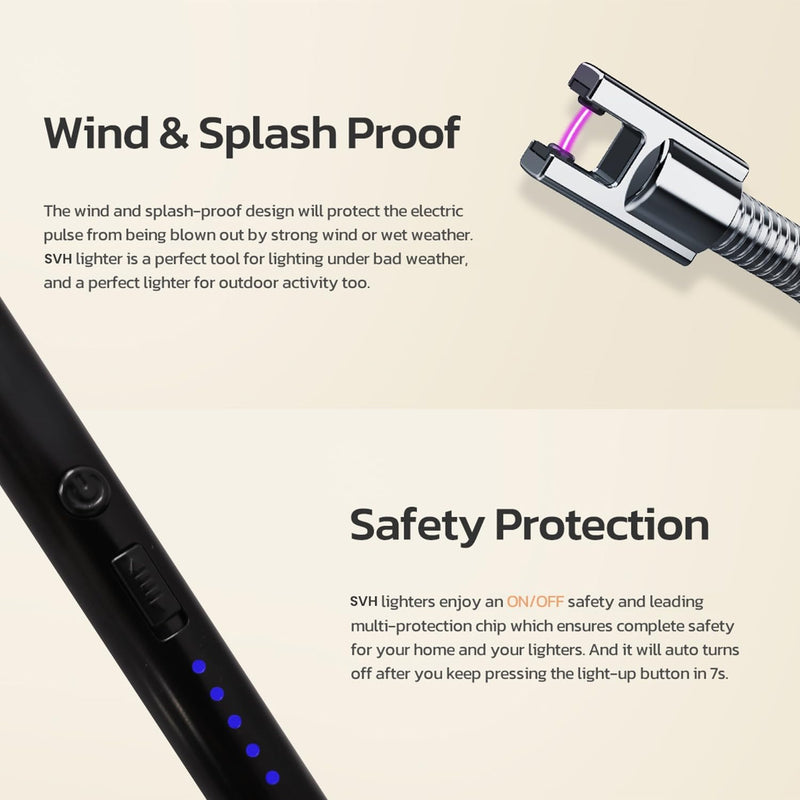 Rechargeable Plasma Lighter Electric Windproof Flameless Kitchen Lighter