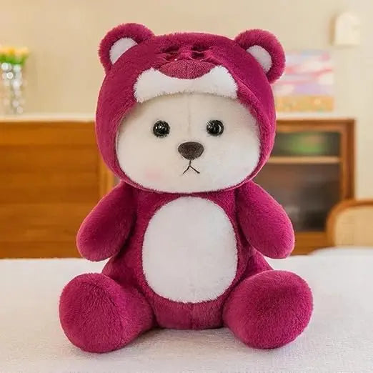 Cute Teddy Stuffed Animals Plush Toys — Soft Cuddly Bear for Kids (Pink & Blue)