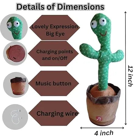 Talking & Dancing Cactus Toy — Interactive Musical Cactus for Kids