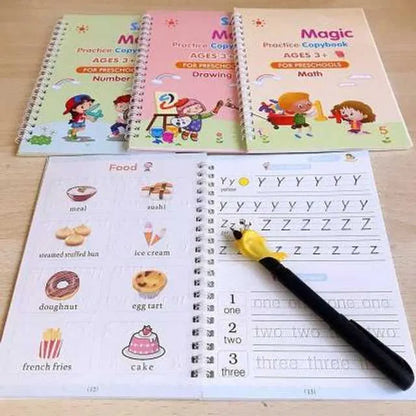 Magic Practice Copybook — 4 Books + 10 Refills Handwriting Practice Set for Kids