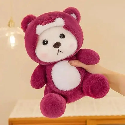 Cute Teddy Stuffed Animals Plush Toys — Soft Cuddly Bear for Kids (Pink & Blue)