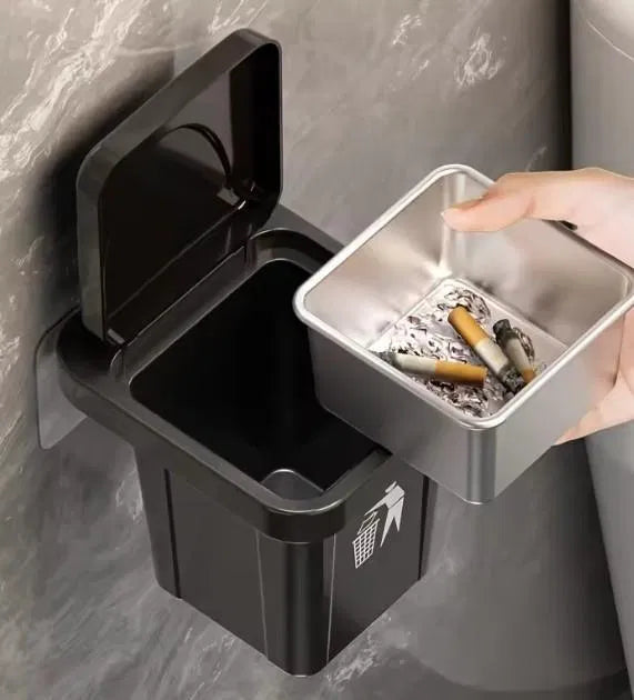 Stainless Steel Multipurpose Use Mini Dustbin & Ashtray