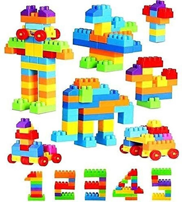 NTZ Building Blocks for Kids — 50 Pcs Multicolour Small Blocks Bag Pack (2 Pcs)