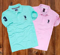 Polo Neck T-Shirt for Men (Pack of 2) (Sky Blue & Pink, XL)