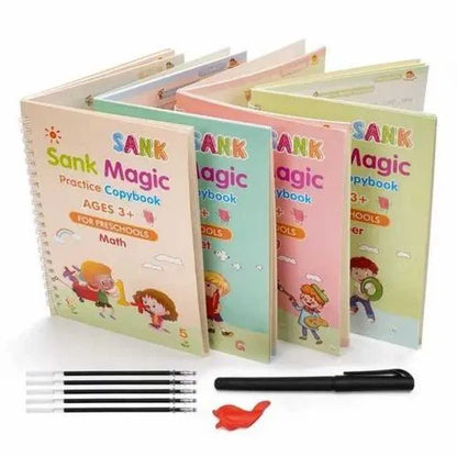 Magic Practice Copybook — 4 Books + 10 Refills Handwriting Practice Set for Kids