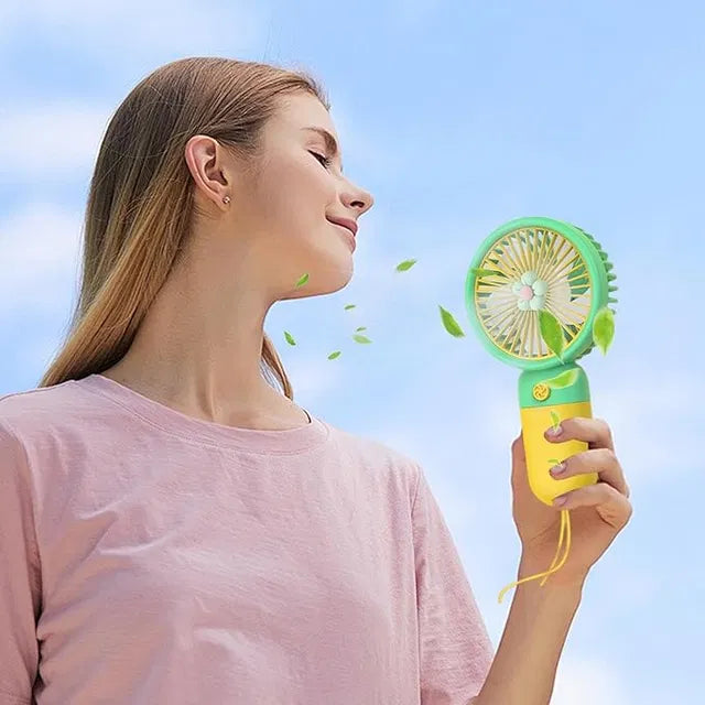 Portable Handheld Fan — Ultra Quiet Little Flower Fan | USB Rechargeable Battery Operated