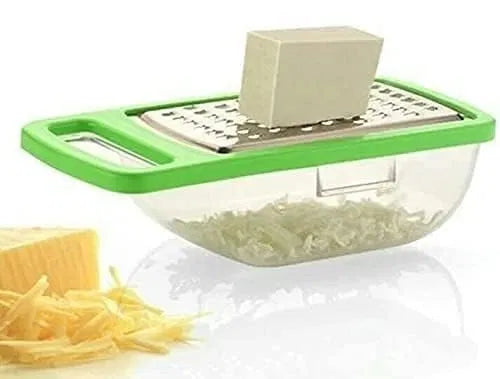 Stainless Steel Cheese Grater with Container Box — Kitchen Grater for Vegetables, Fruits & Ginger (Pack of 2)