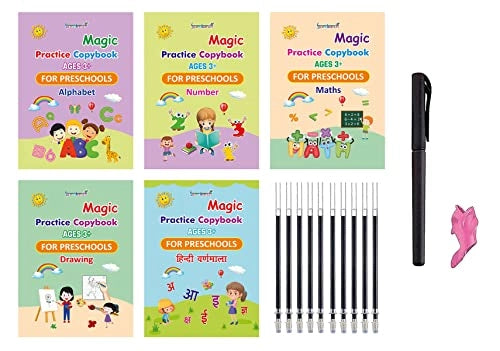 New Auto Erase Magic Copy Books for Kids – Reusable Handwriting Practice Set with Magic Pen & Refills