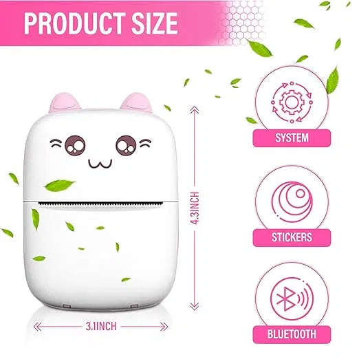 Bluetooth Inkless Wireless Thermal Mini Printer for Students — Android & iOS | 1200mAh