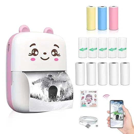 Bluetooth Inkless Wireless Thermal Mini Printer for Students — Android & iOS | 1200mAh