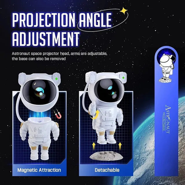 Astronaut Galaxy Projector — 360° Magnetic Head Rotation with Remote Control