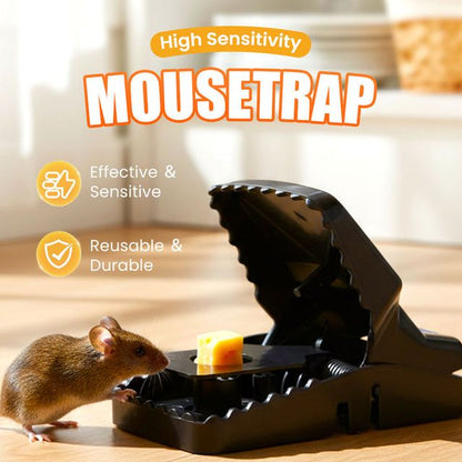 Reusable Mousetrap — High Sensitivity Trigger Mouse Trap for Indoor & Outdoor Use (Pack of 1)