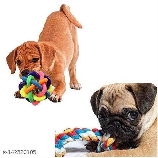 Multicolor Knot Ball with Rope (Multicolor, Pack of 2)