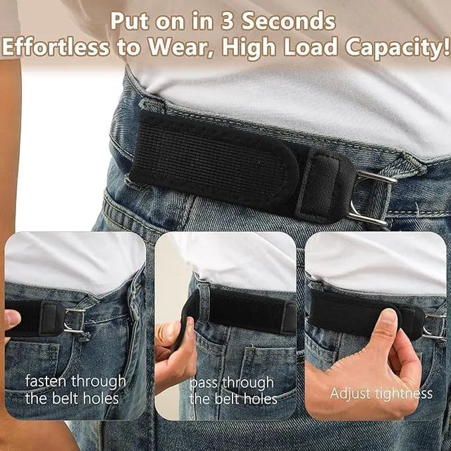 Buckleless Belt Hook Tactical Metal Hook Elastic Belt Unisex