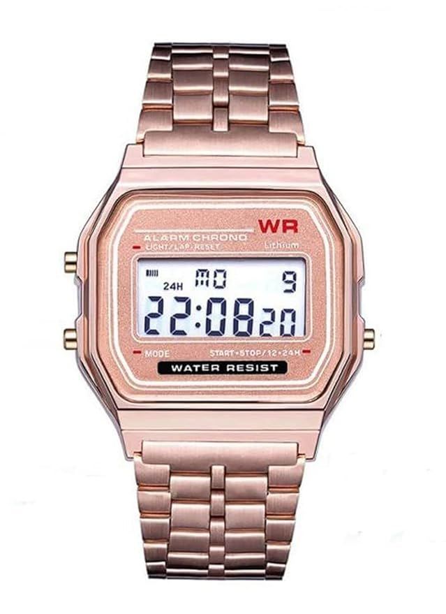 Retro Digital Watch — Unisex Alarm, Stopwatch & Water Resistant Watch with LED Backlight