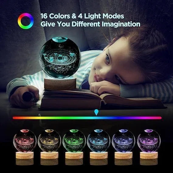 3D Crystal Lamp Ball — Assorted Design LED Night Light