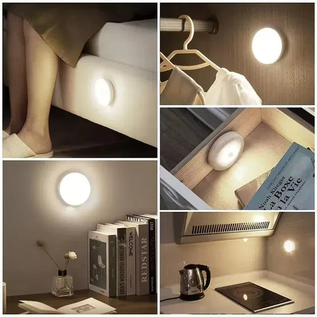Motion Sensor USB Rechargeable Wireless LED Night Light — Pack of 2