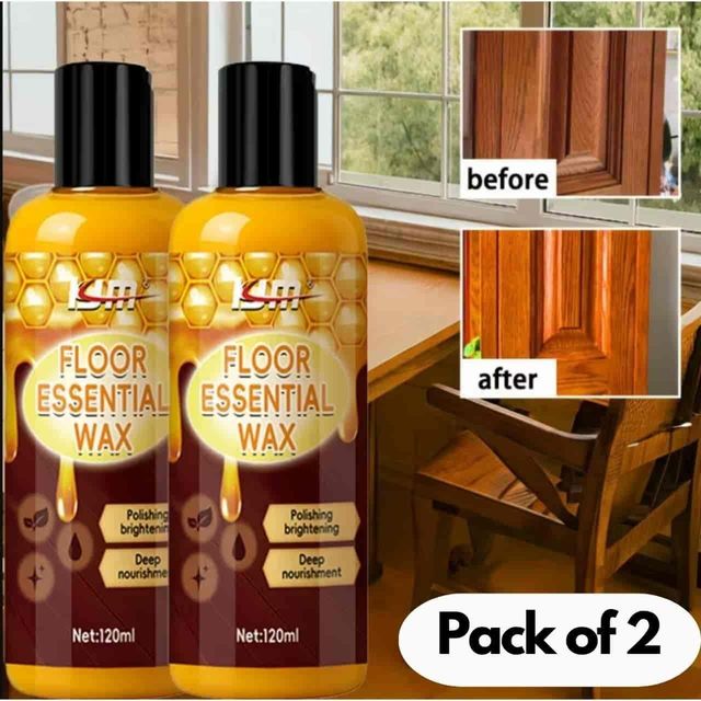 Floor Essential Wax — Premium Floor Polish & Shine Wax 120ml (Pack of 2)