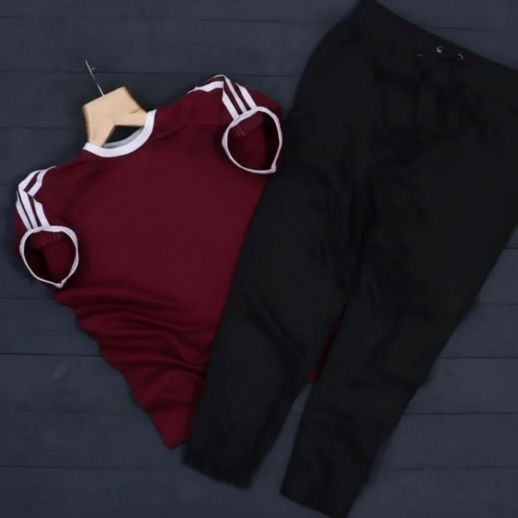 Summer tracksuit (Maroon & Black)