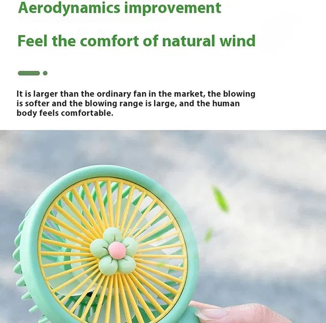 Portable Handheld Fan — Ultra Quiet Little Flower Fan | USB Rechargeable Battery Operated