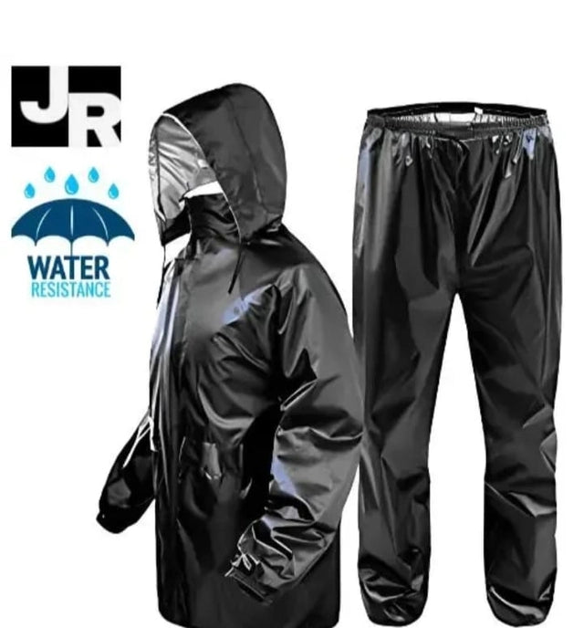 Polyester Full Sleeves Rainsuit Set for Men (Black, XL)