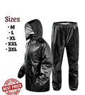 Polyester Solid Rainsuit for Men (Black, L)