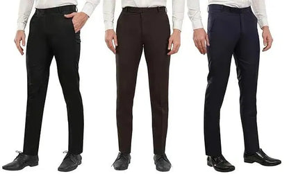Cotton Trouser for Men — Pack of 3 Comfortable Daily Wear Trousers (S-XXL)