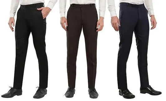 Cotton Trouser for Men — Pack of 3 Comfortable Daily Wear Trousers (S-XXL)