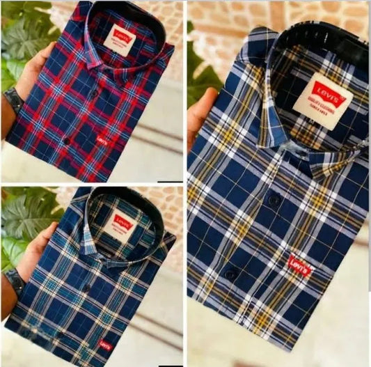 Men's Multicolor Check Shirts — Pack of 3 (Half Sleeve)