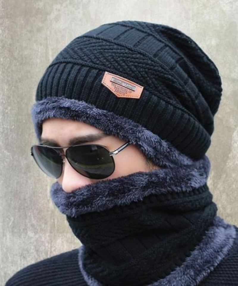 Coral Fleece Scarf & Beanie cap For Men & Women