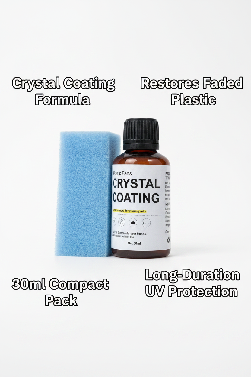 Crystal Coating for Car Plastic Parts — Plastic Restorer & Interior Refresher 30ml (Pack of 1)