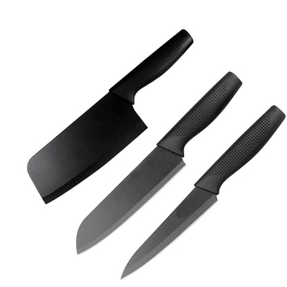3-Piece Black Kitchen Knife Set