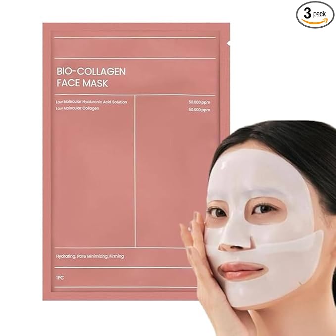 Bio-Collagen Real Deep Mask | Korean Overnight Hydrogel Face Mask with Low Molecular Collagen & Hyaluronic Acid