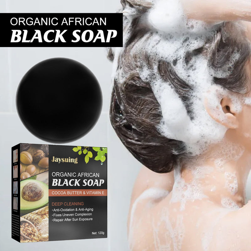 Deep Cleansing Shea Butter Vitamin E Handmade Organic African Black Soap ( Pack Of 2 )