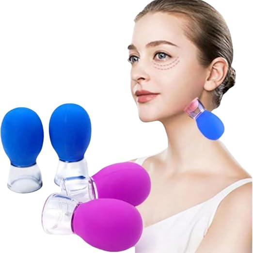 Facial Cupping Set Silicone Vacuum Suction Cups(Pack of 4)