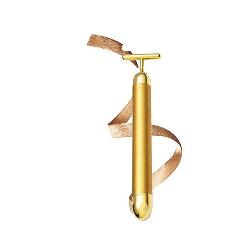 Gold Electric Beauty Stick Strong Vibration RF Facial Massager Slimming Tool Facial Tightening Tool