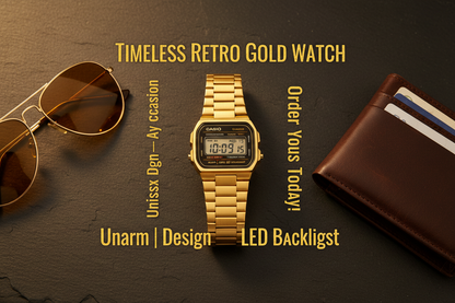 Retro Digital Watch — Unisex Water Resistant Timepiece with Alarm, Stopwatch & Backlight for Men & Women