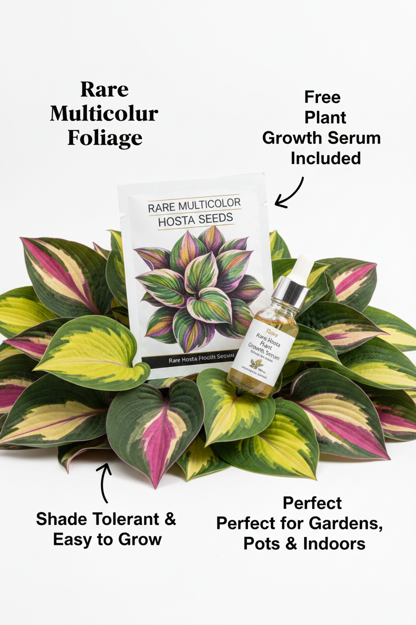 Rare Multicolor Hosta Seeds — With Free Plant Growth Serum (Pack of 1)